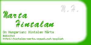 marta hintalan business card