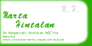 marta hintalan business card